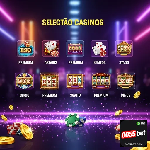 Imagem de jogos de azar no site 0055bet, destaque para variedade de opções de apostas e cassino online.